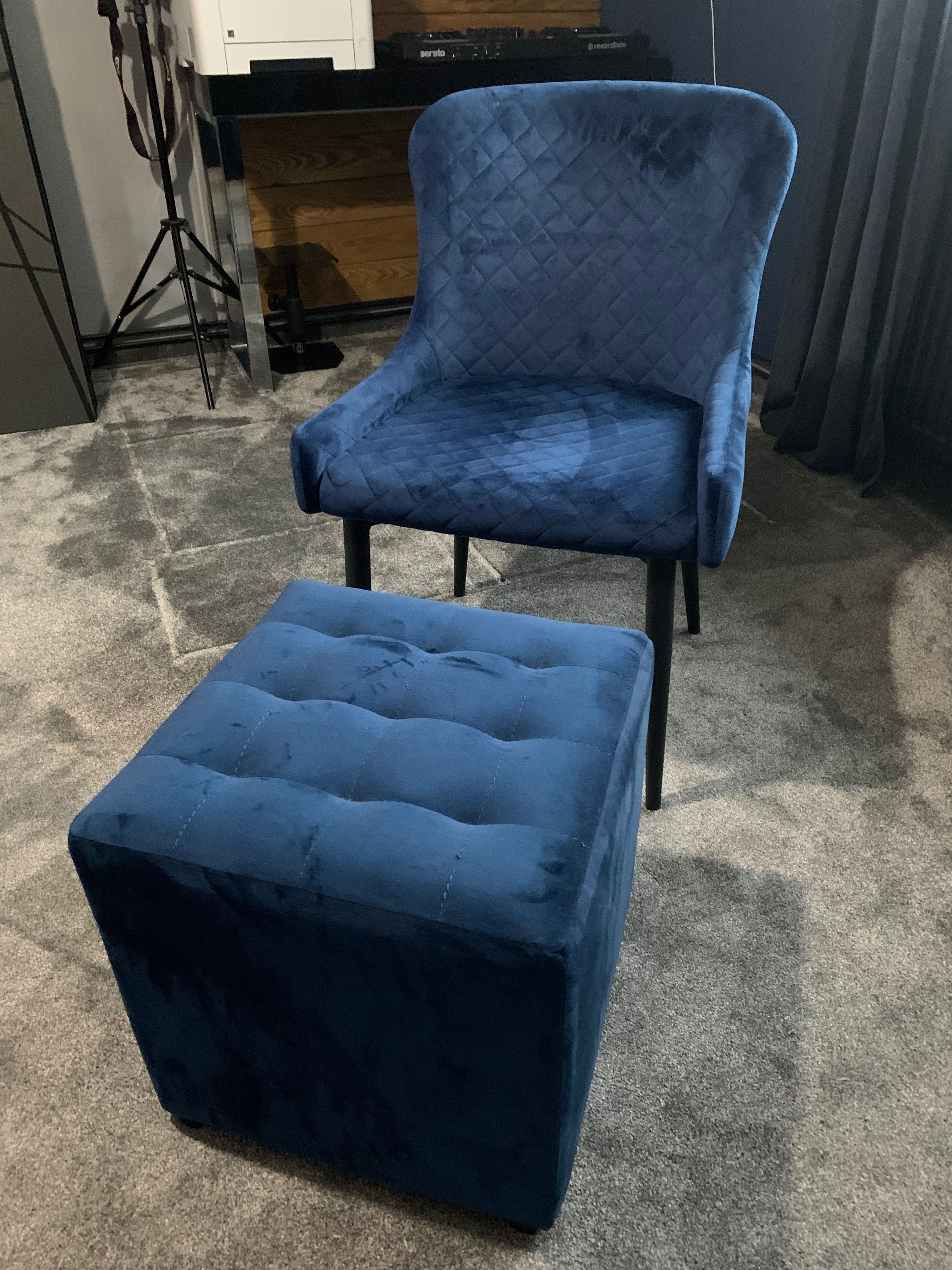 Pufa + Krzesło nowoczesny komplet