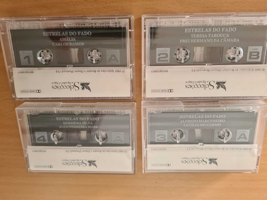 4 cassetes áudio da coleção "Estrelas do Fado"