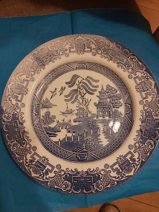 Angielski Kraj Angielski Ironstone Anglia Niebieski talerz płaski 24 c