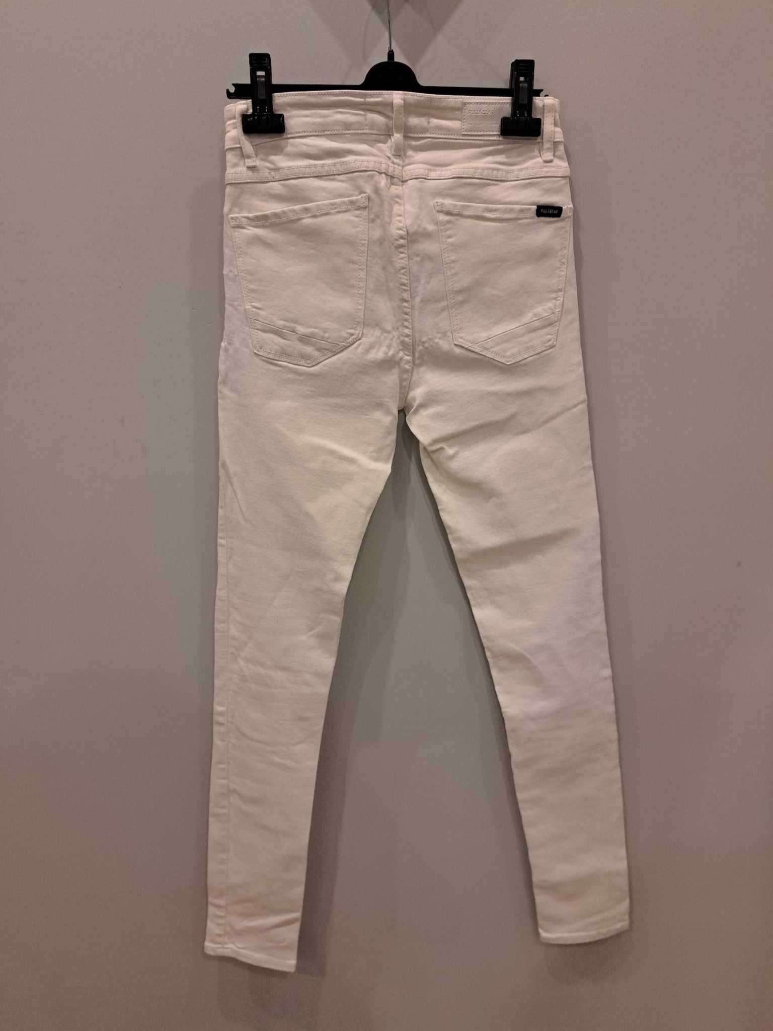 Spodnie jeans białe roz. 36, super skinny fit, wysoki stan, kieszenie