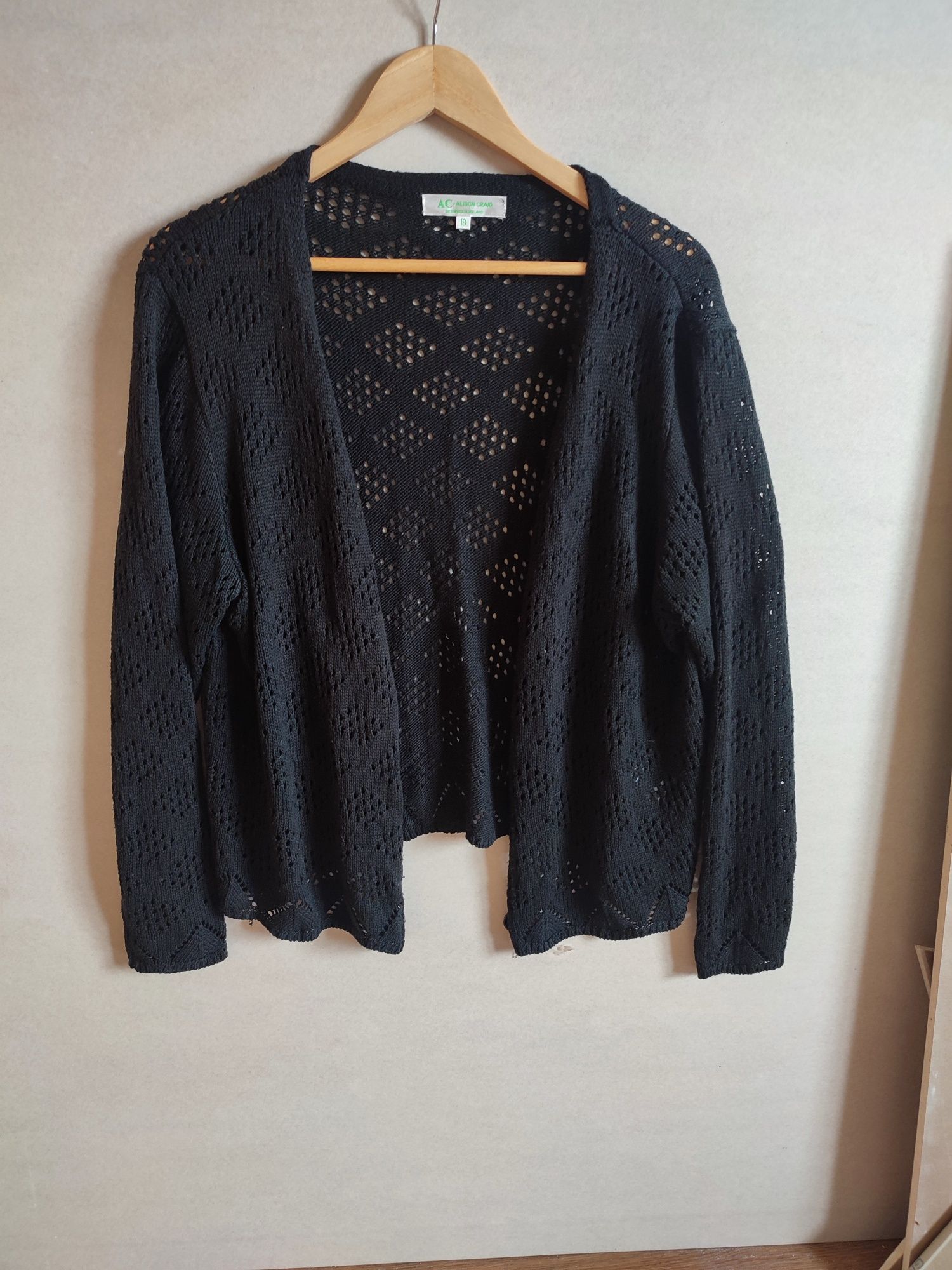 Czarny kardigan sweter Alison Craig XXXL