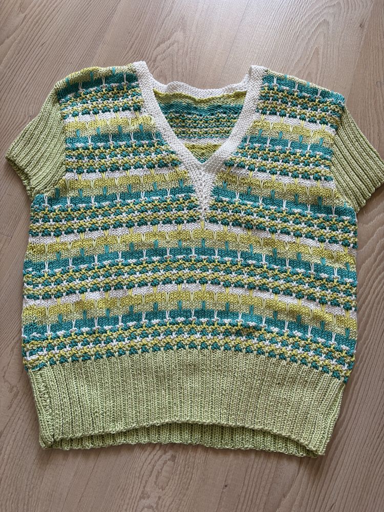 Kamizelka dziergana bluzka M vintage retro