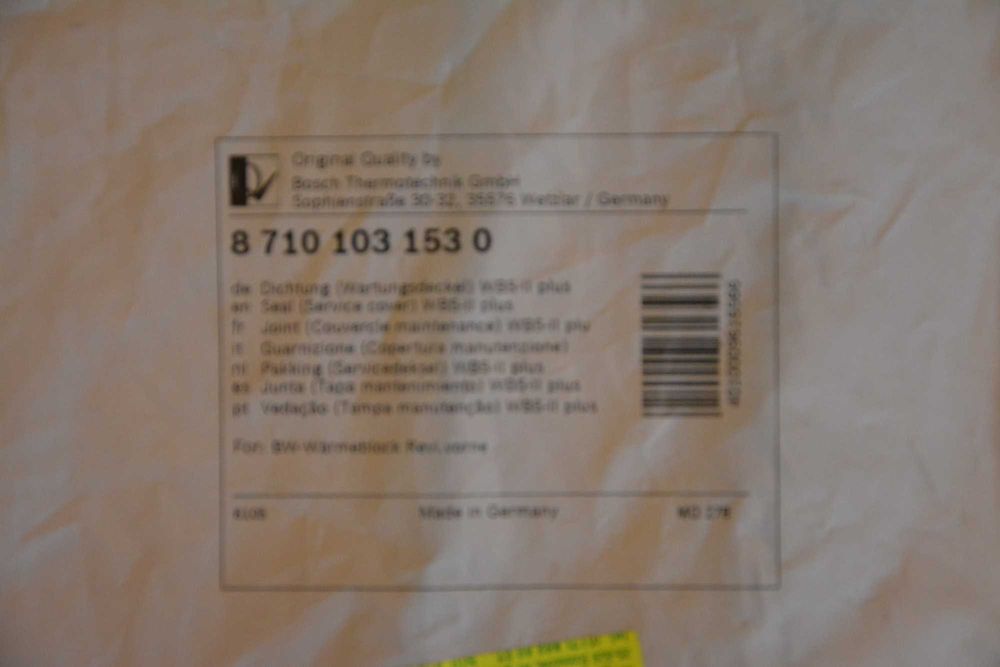 Junkers Bosch Nowa Uszczelka Rewizji