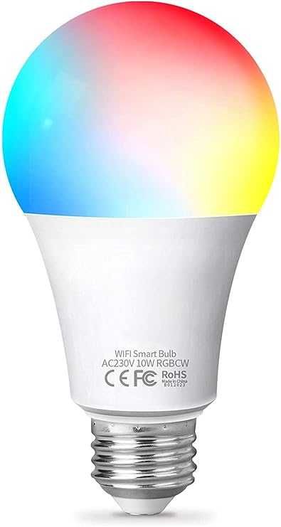 2x Żarówka Smart E27 9W Wi-Fi RGB+Ciepła biel Alexa/Google ściemnialne