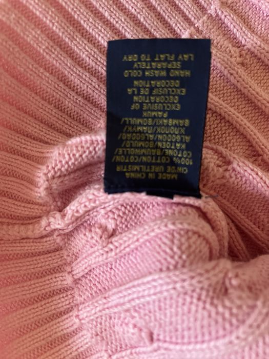 Ralph Lauren sweterek rozm L w serek pudrowy róż 100% bawełna