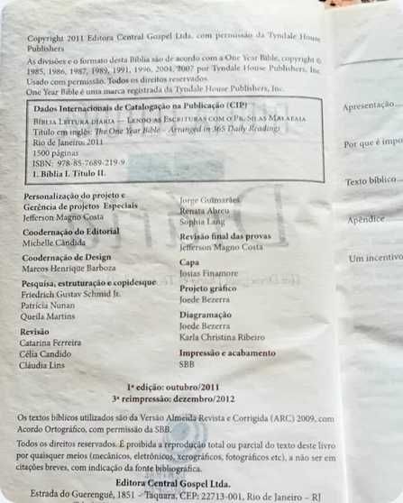 Bíblia Leitura Diária – Central Gospel