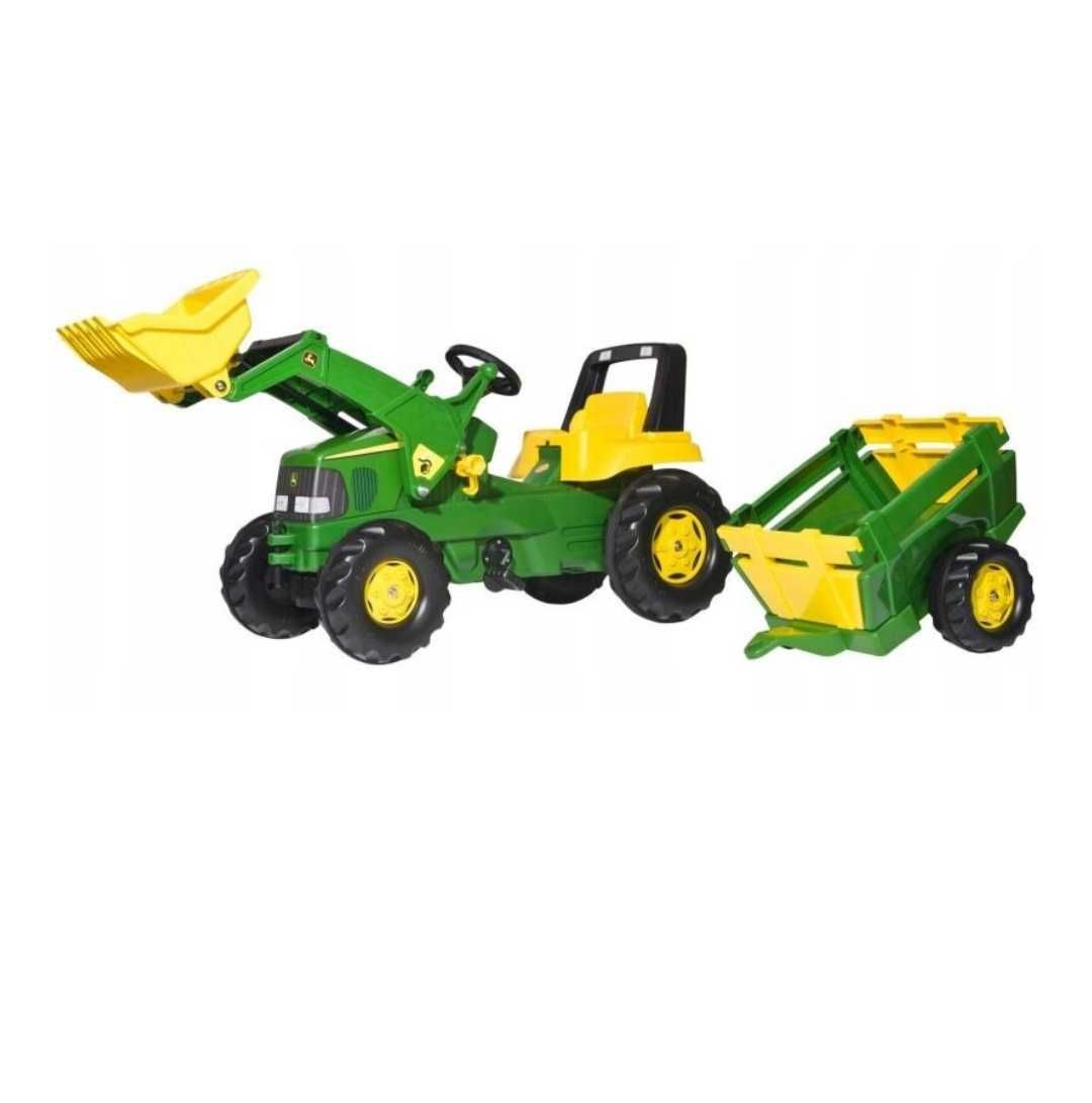 Jeździk ROLLY TOYS Traktor John Deere z łyżką i przyczepą