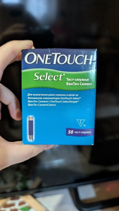 Тест-смужки ВанТач Селект для визначення рівня глюкози