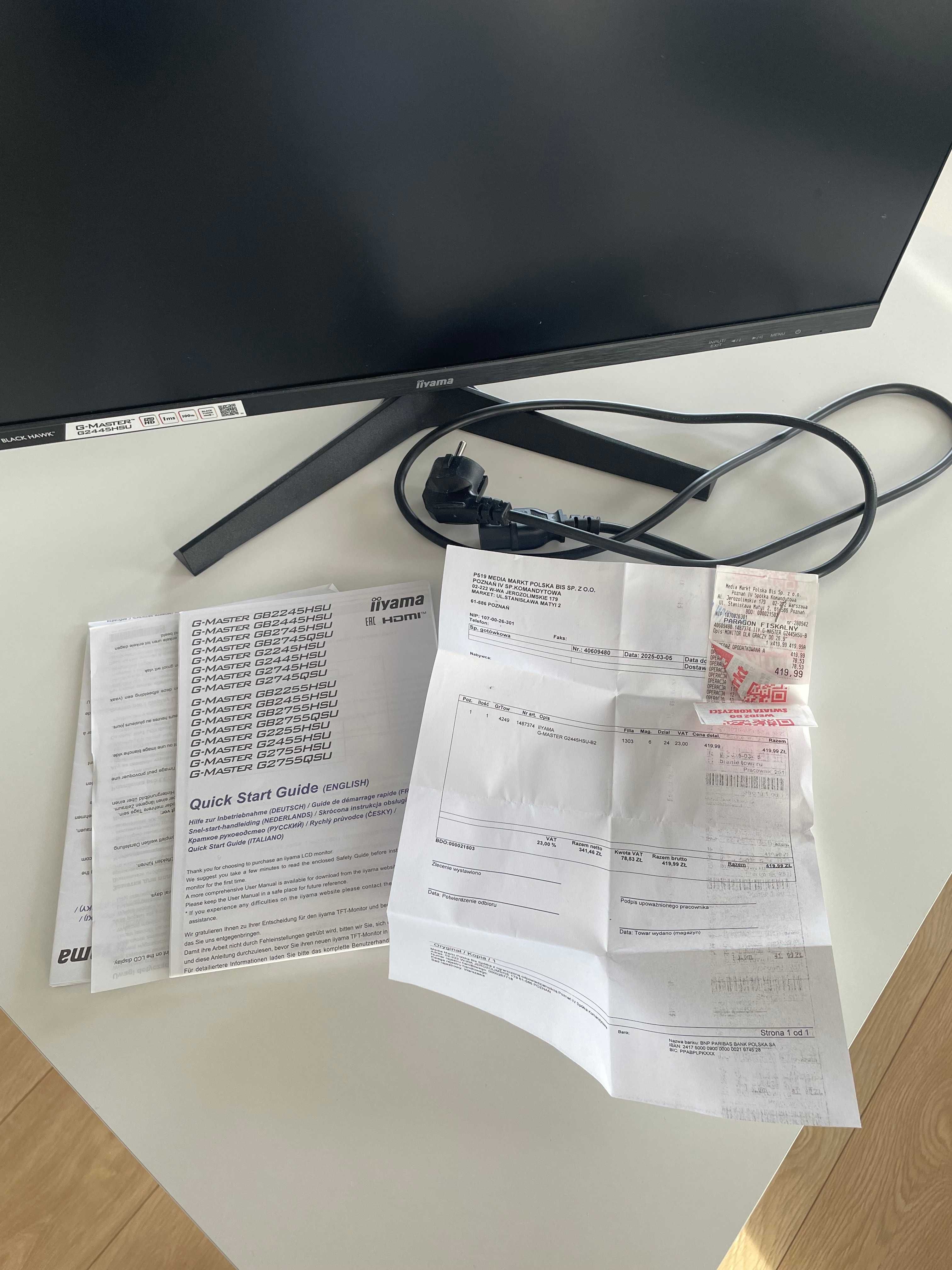 Monitor iiyama G2445HSU Full HD 100Hz 1ms