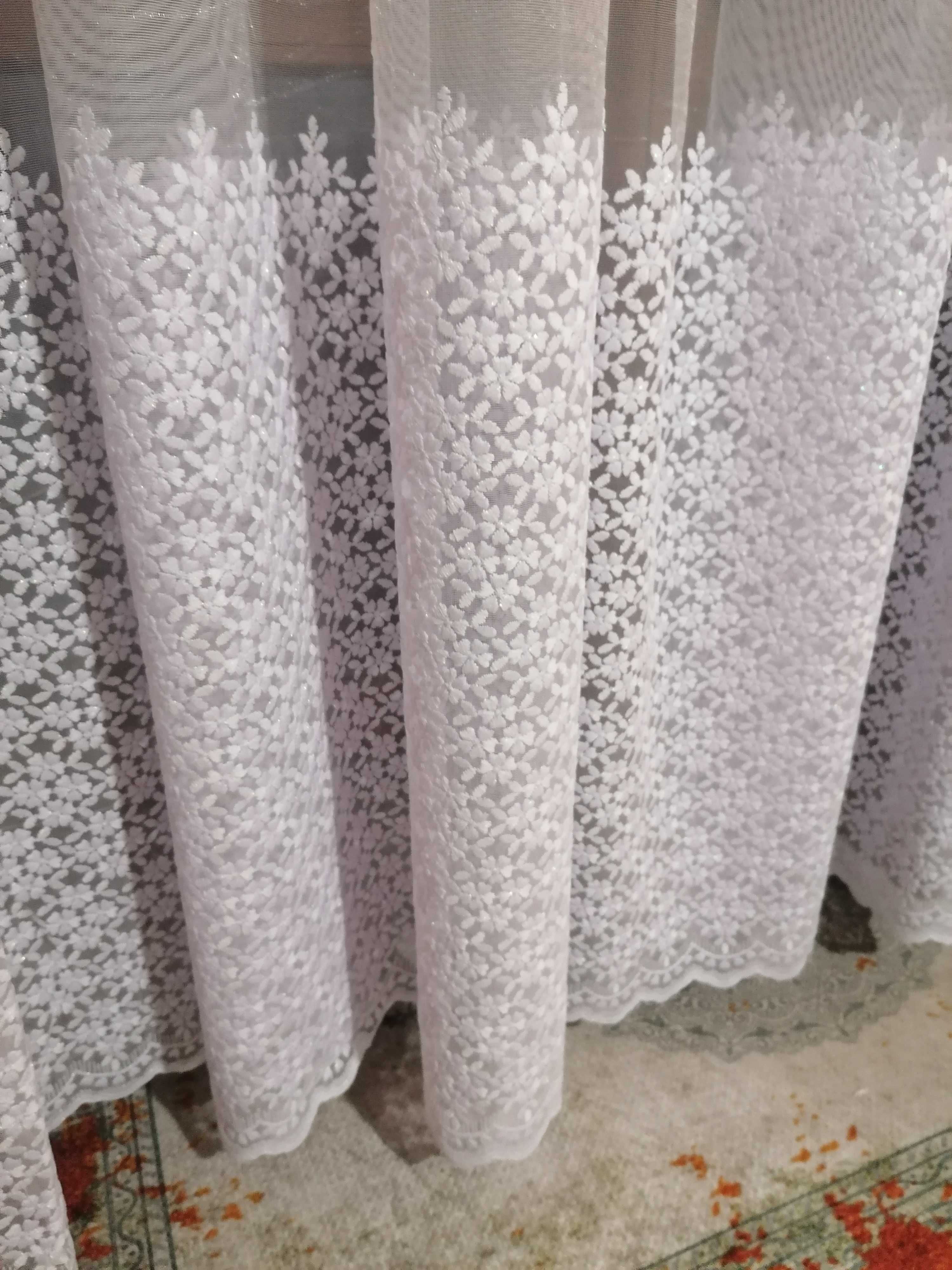 firanki z metra HAFT-GIPIURA wys 65 cm biała,turecka wys 280