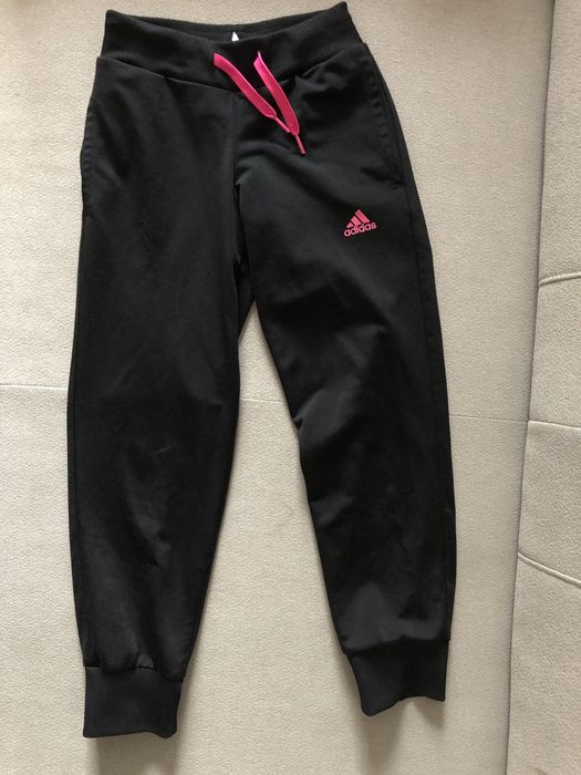 Spodnie dresowe dres adidas 128 czarne dresik na wf gimnastyke trenkng