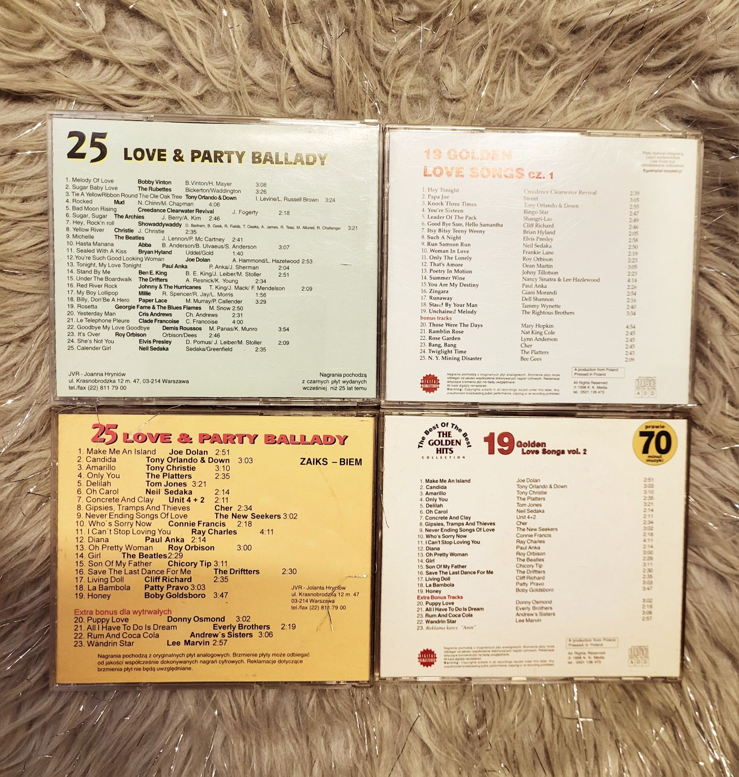 19 Golden Love songs 1 i 2 piosenki miłosne ballady cd