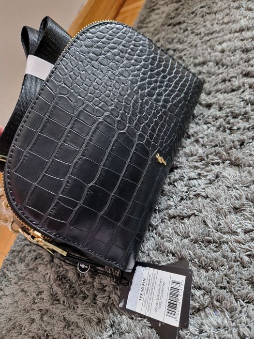 CZARNA damska/ młodzieżowa torebka OCHNIK CROCO