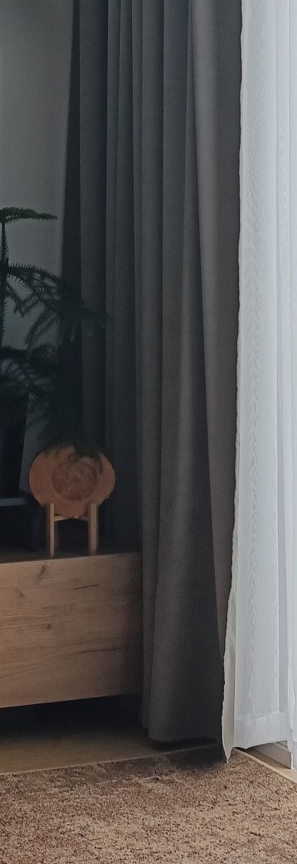 Zasłony o strukturze weluru stalowe 300x260