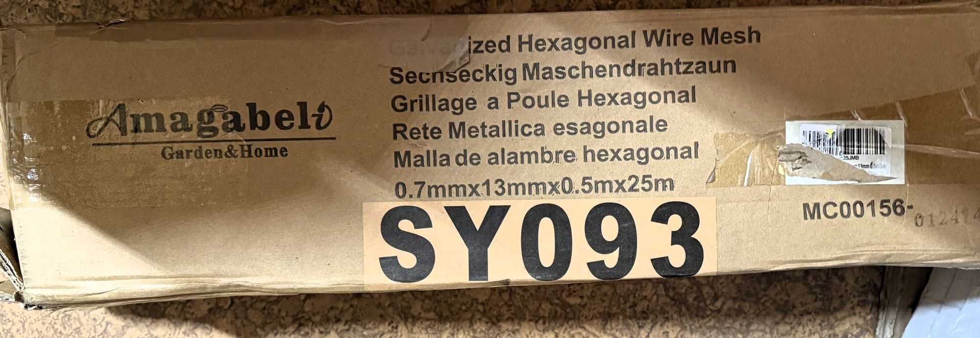 Ocynkowana siatka druciana, 50 cm x 25 m, wielkość oczek 13 mm,
