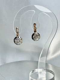 Золоті радянські  сережки з діамантами