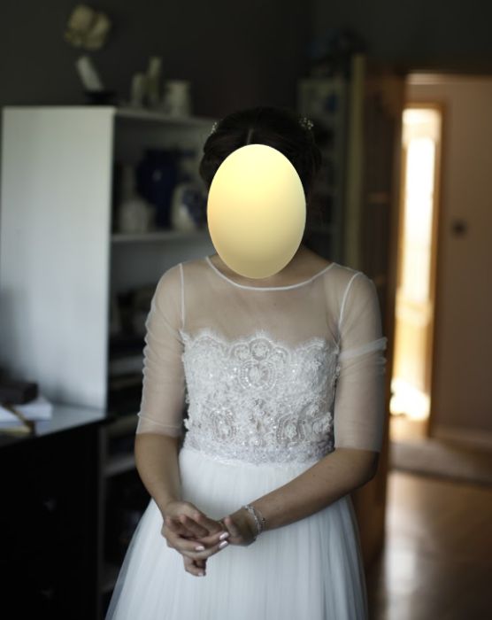 Suknia ślubna rustykalana elba hiszpańska casada amy welon halka love