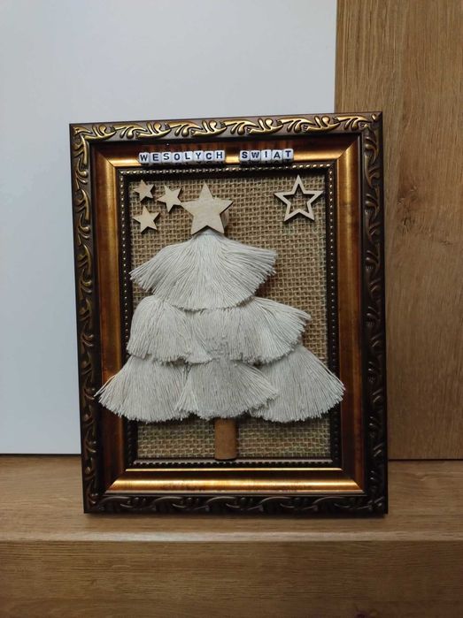 Makrama Choinka Ramka Boże Narodzenie prezent pod choinke 2