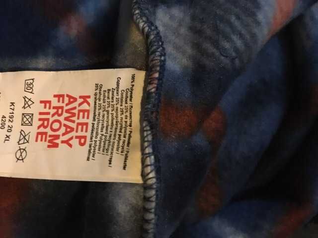Wierzchnia koszula w niebieską kratę/gruba polarowa/ XL