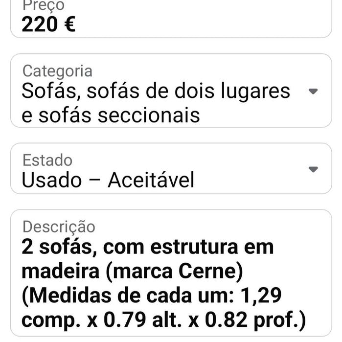 Conjunto de sofás de dois lugares