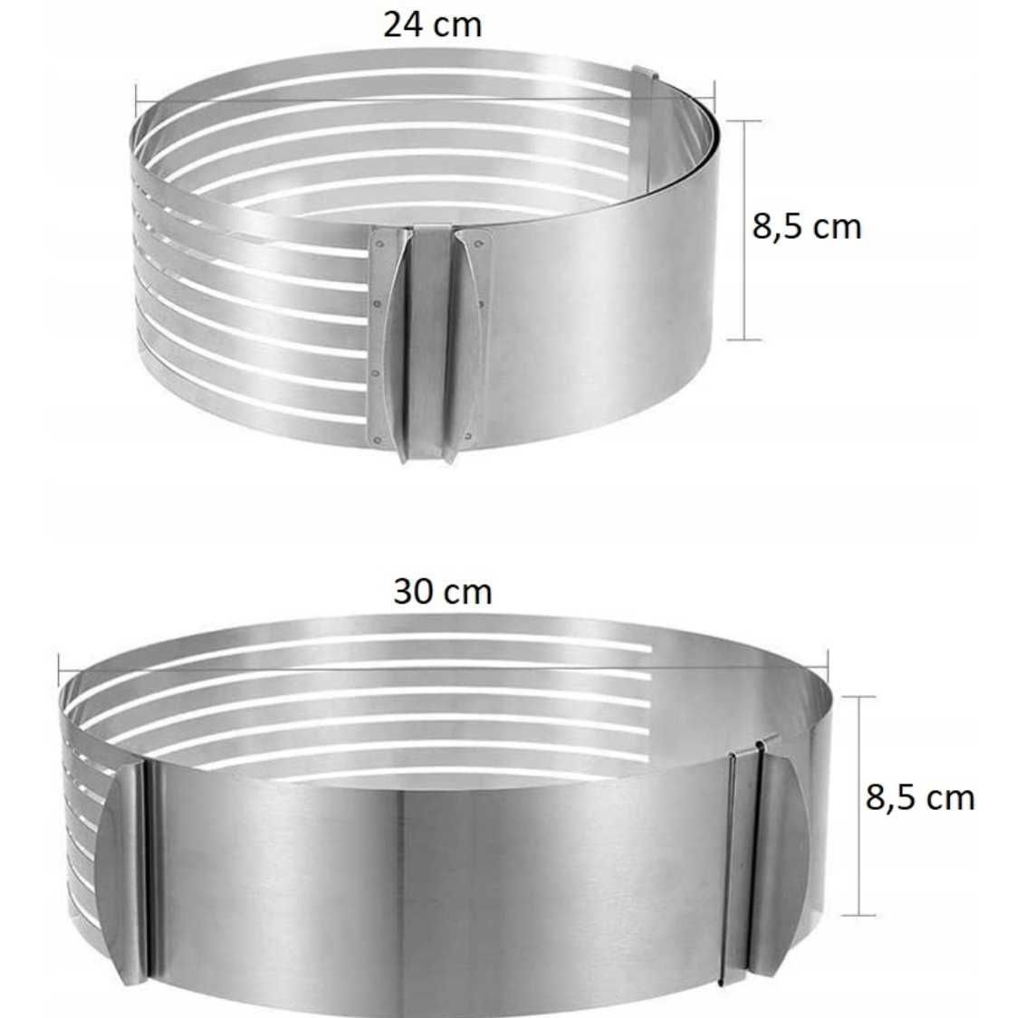 OPASKA DO KROJENIA TORTU obręcz do cięcia biszkoptu + NÓŻ 24-30cm