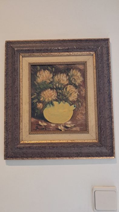 Conjunto de 2 pequenos quadros em talha dourada,  originais