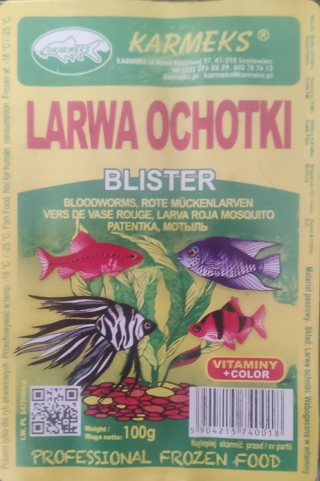 Ochotka wodzień tubifex artemia auloforus dafnia cyclop żywe i mrożone