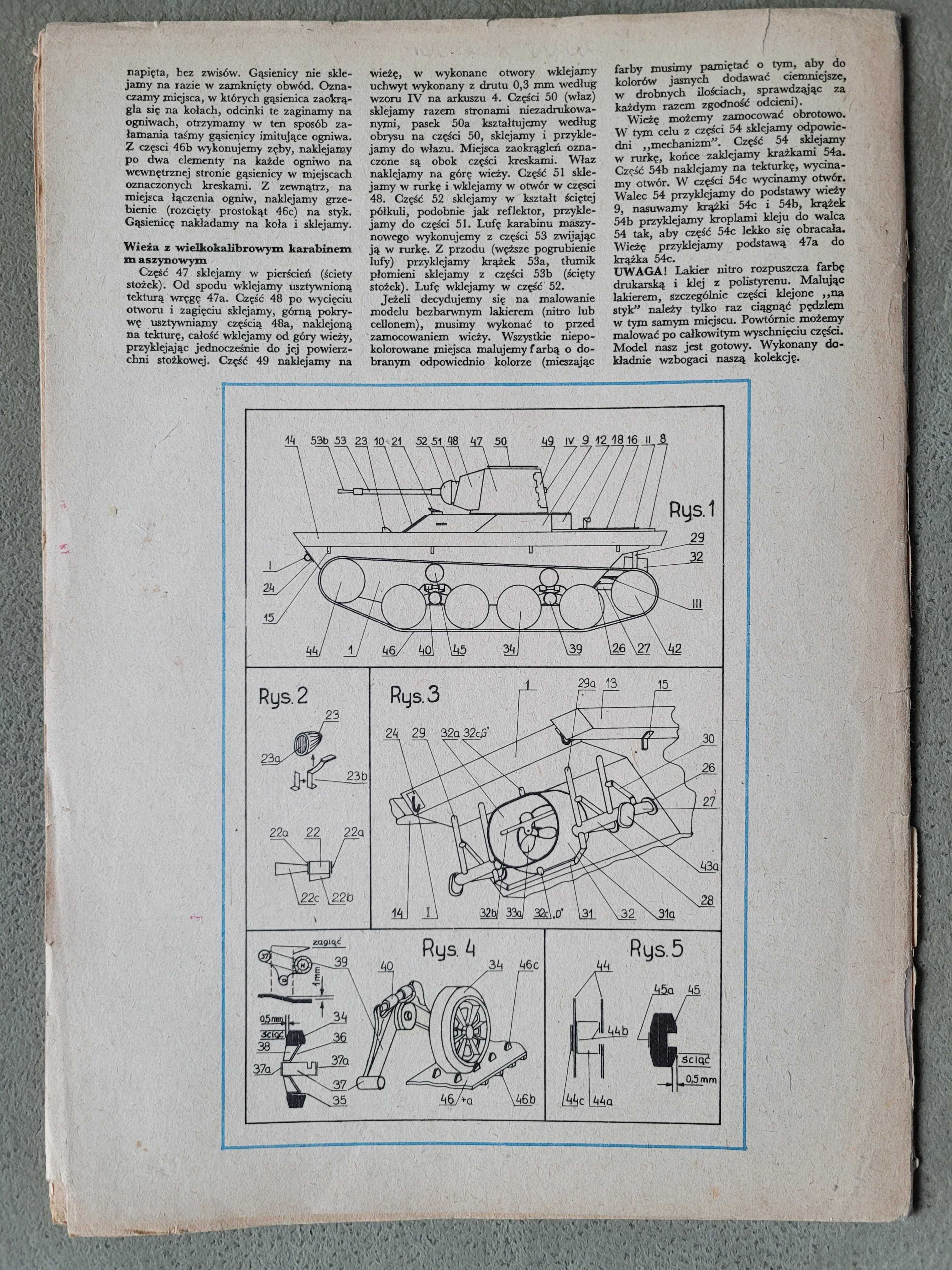 Mały Modelarz Czołg pływający PZInż.130 nr.9/1981 r.