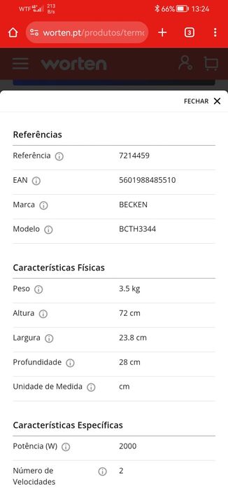 Aquecedor Beckham BCTH3344