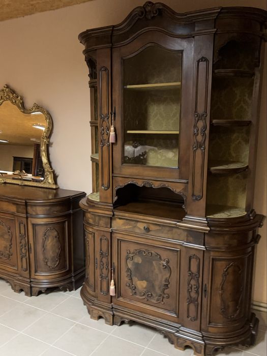 Stylowy Włoski Zestaw Komplet Komoda + Witryna Kredens meble stylowe