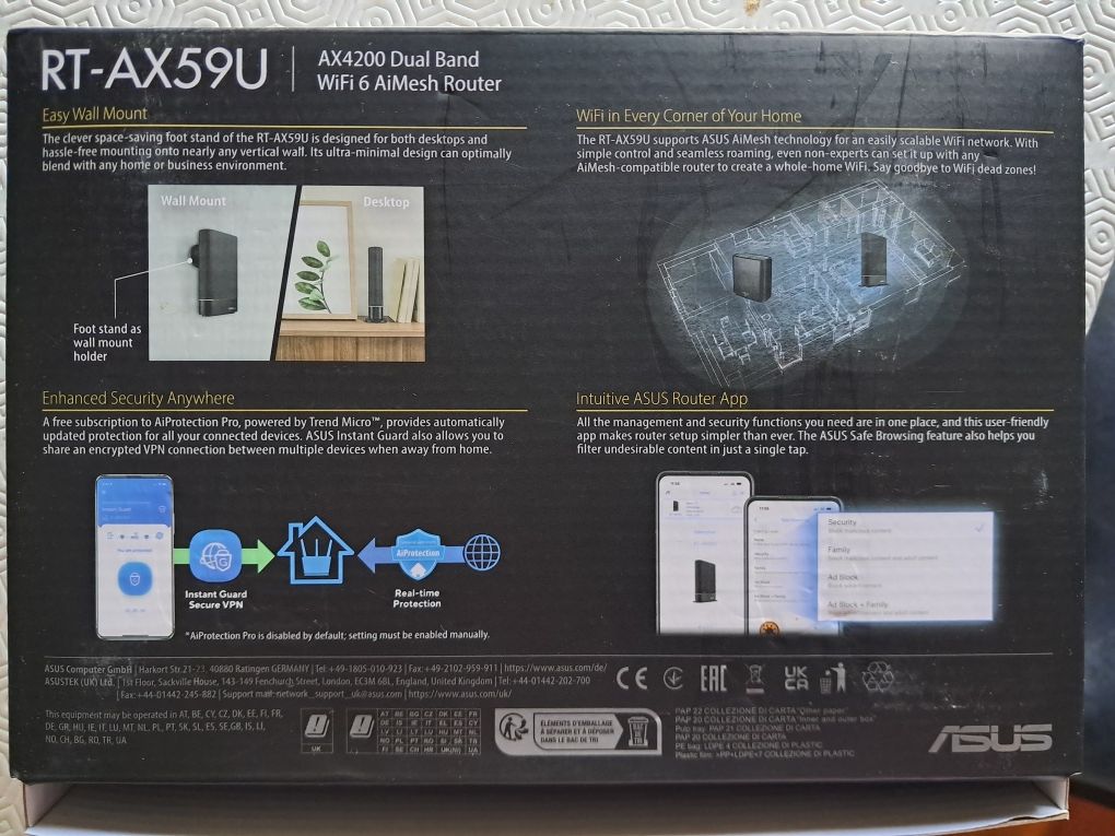 Router Asus RT-AX59U Dual-Band WiFi 6 Ai