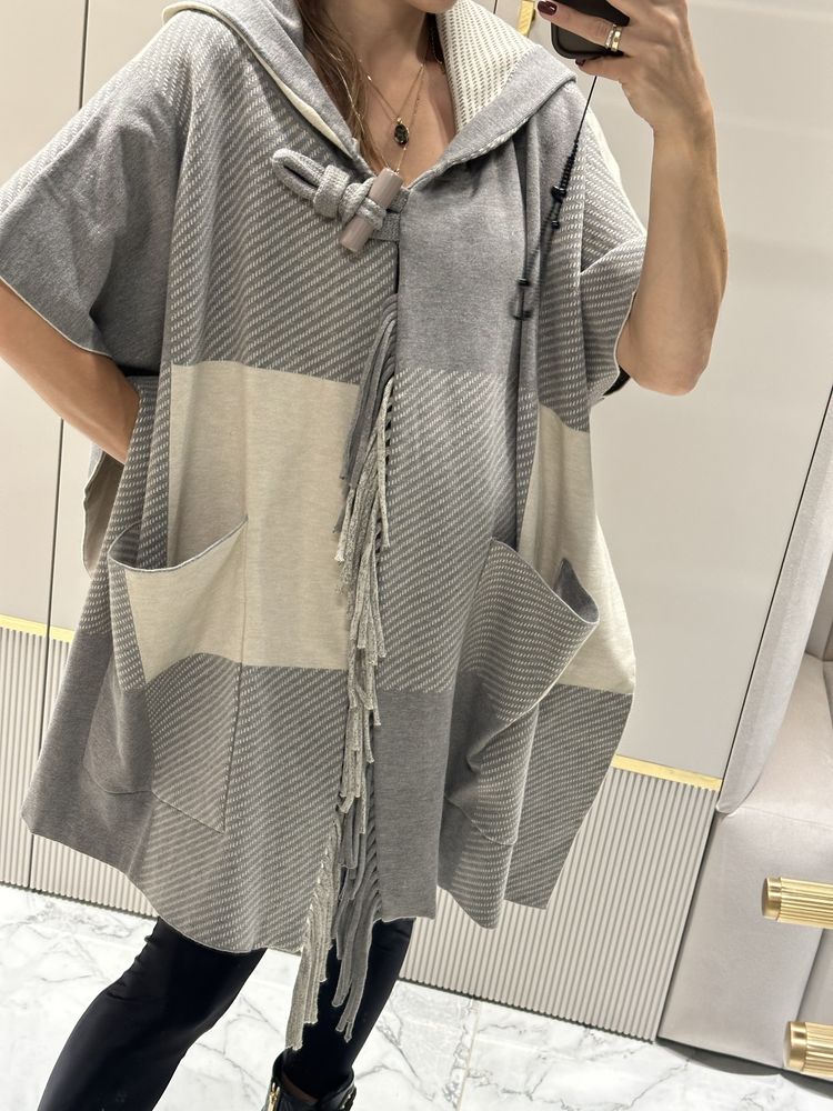 Ponczo narzutka chloe kurtka boho fredzle