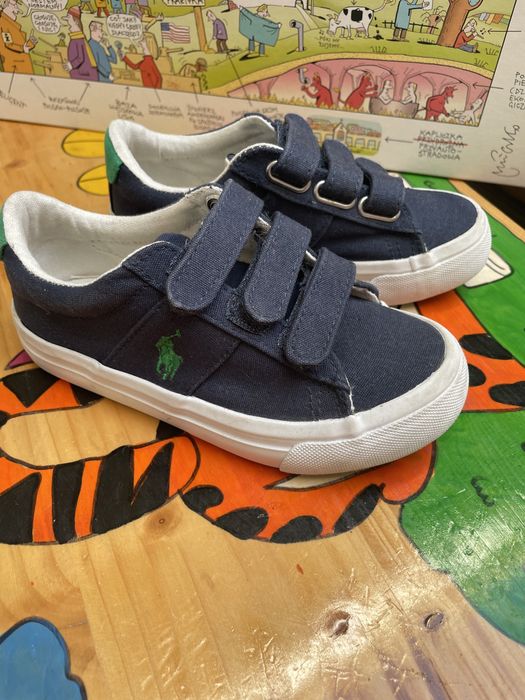 Trampki  na rzepy granatowe dla chłopca 27 polo ralph lauren