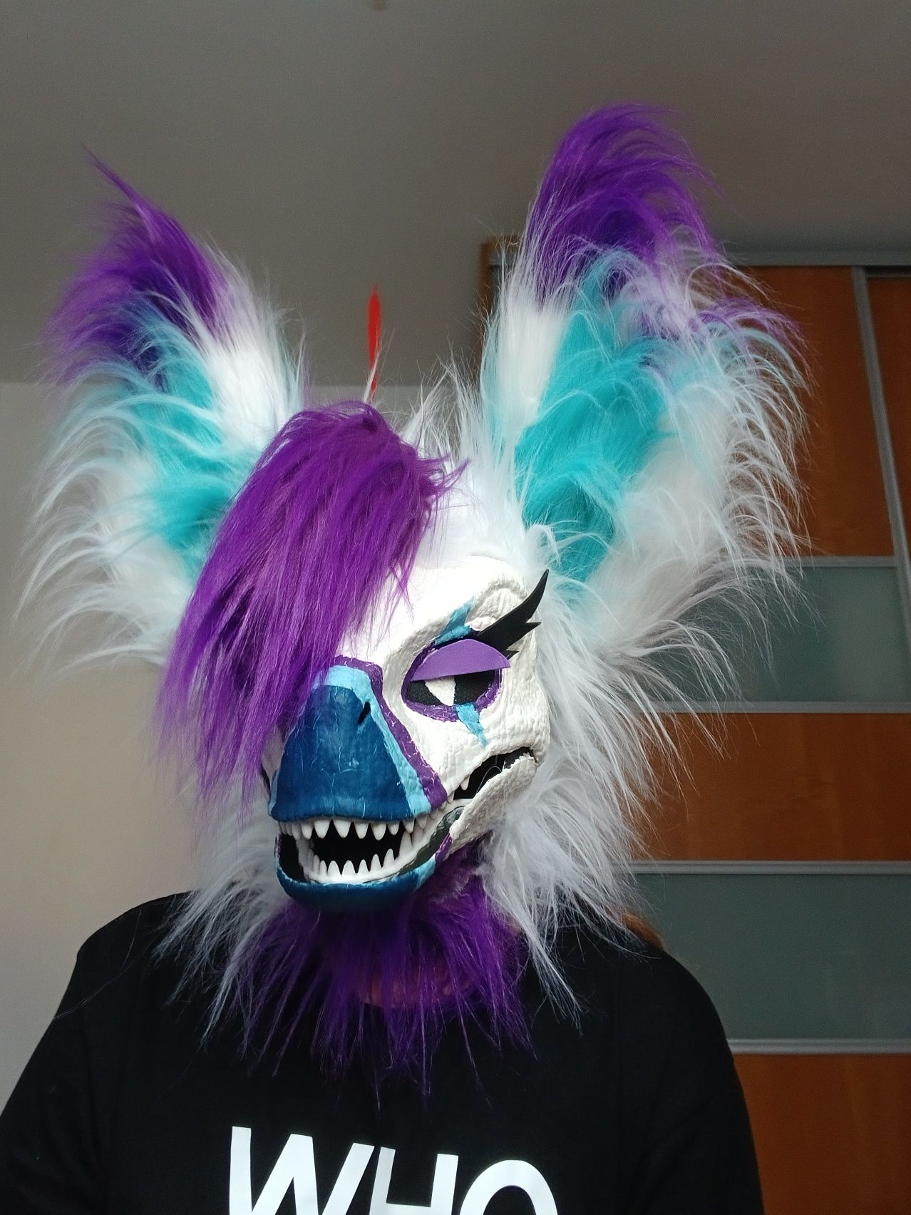 Furry fursuit dino maska mini partial