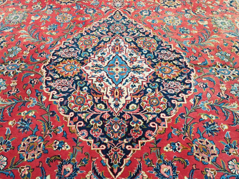 Piękny salonowy Irański wełniany dywan Meshed sygnowany 270x360cm nr 1