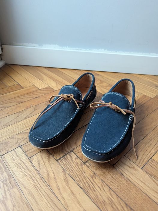 WOJAS r. 41 granatowe espadryle męskie skórzane