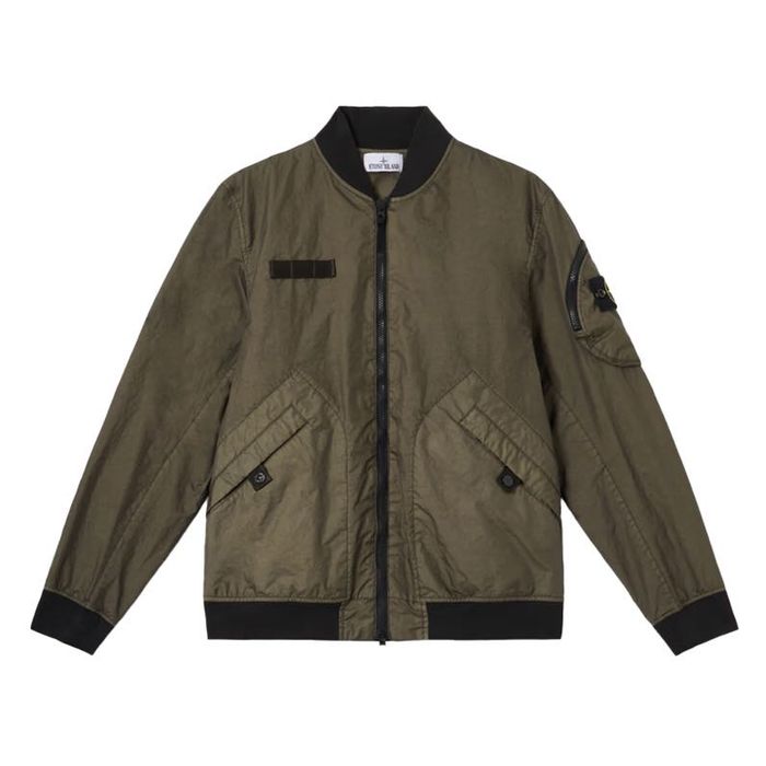 Stone Island Męska Kurtka Bomber Membrana 3L TC Zielona XL