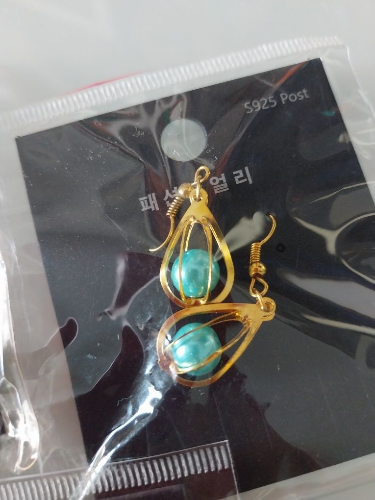 3 pares de brincos | pendentes | metal dourado | Novos