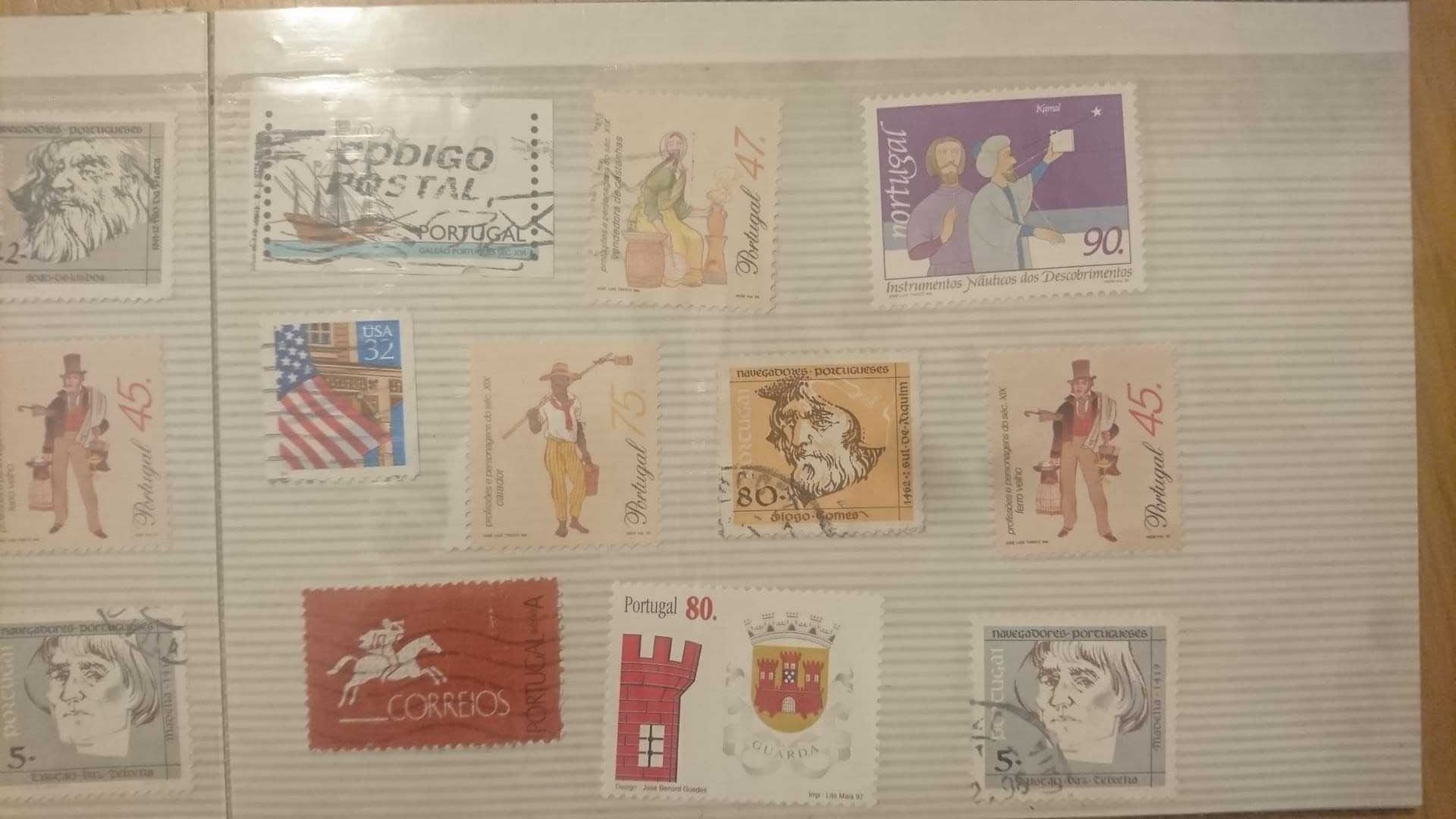 Conjunto 71 selos antigos - Nacionais e internacionais