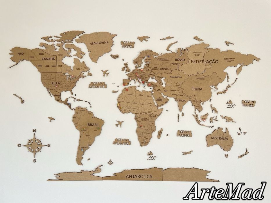 Mapa Mundo 2D (laser)