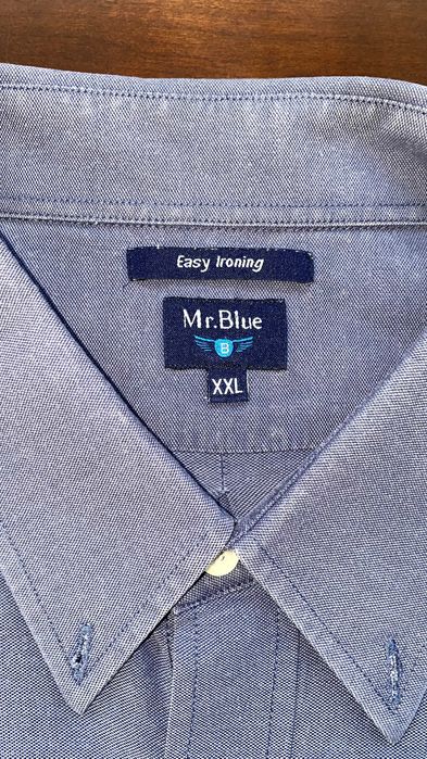 Camisa Mr. Blue Algodão Azul Manga Comprida Regular Fit