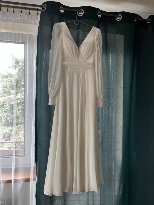 Suknia ślubna Gala Fliss miślinowa minimalistyczna