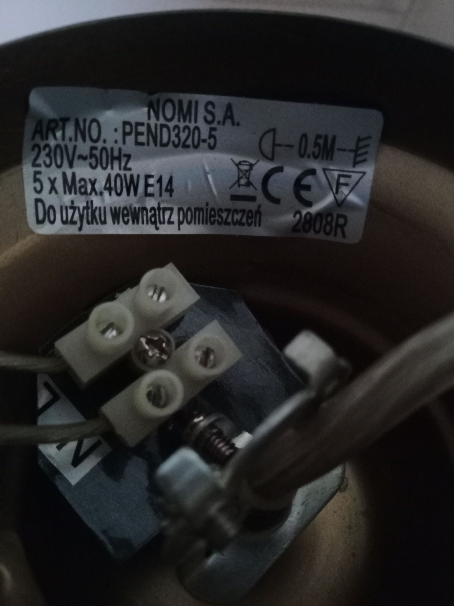 Lampa sufitowa stylowa 5 ramienna
