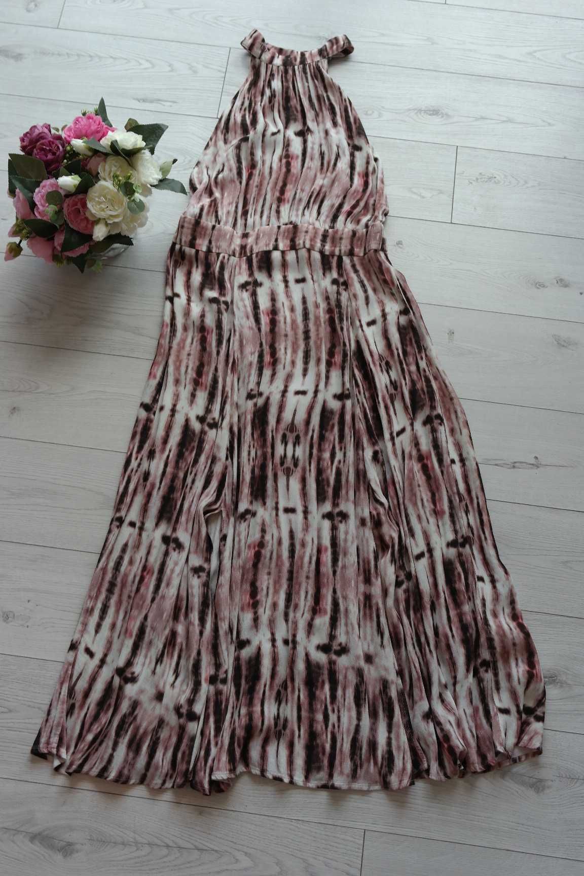 sukienka na lato z chokerem~ wzorzysta~ Maxi~ Reserved r.40