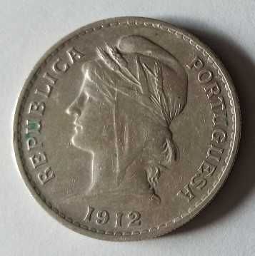 Moeda de 50 cêntimos de 1912 prata