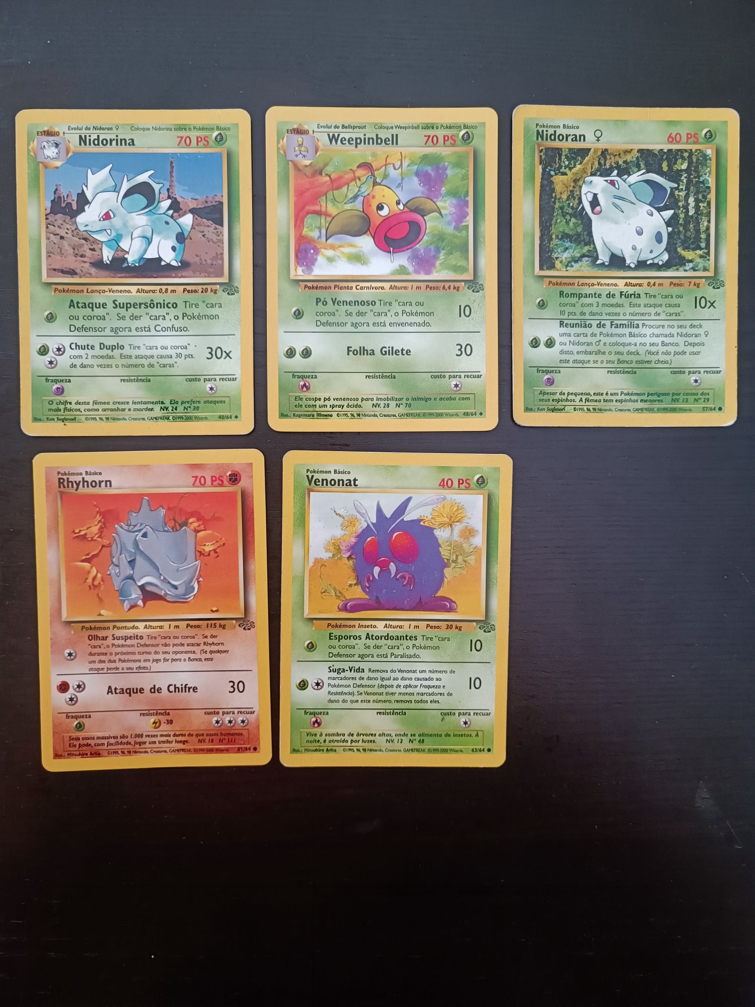 Cartas Pokémon base set / jungle / fossil