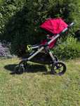 Czerwony wózek Baby Jogger City Select + pałąk + adapter do fotelika