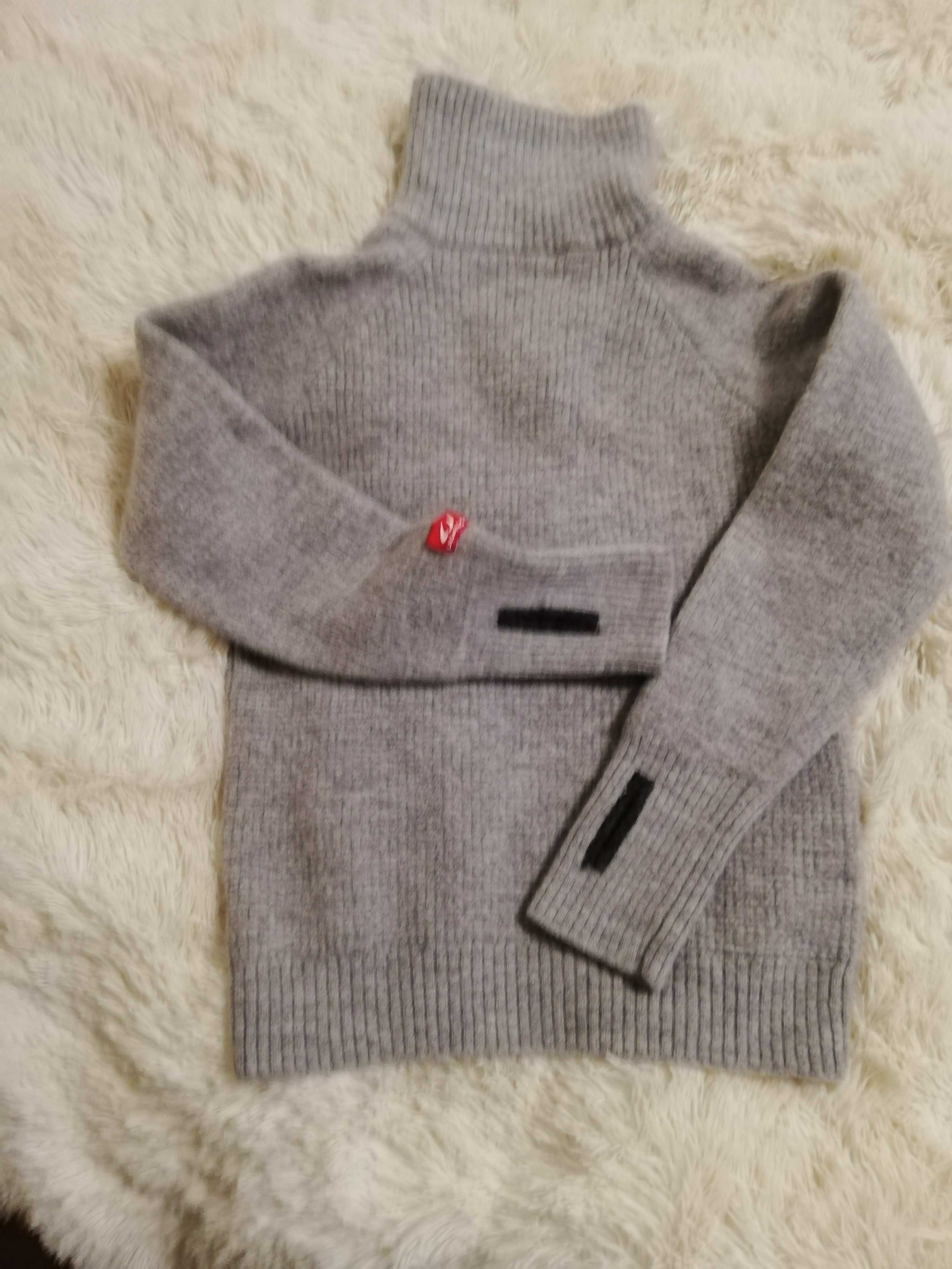 sweter wełniany Ulvang 100%wełna S M 36 38 szary