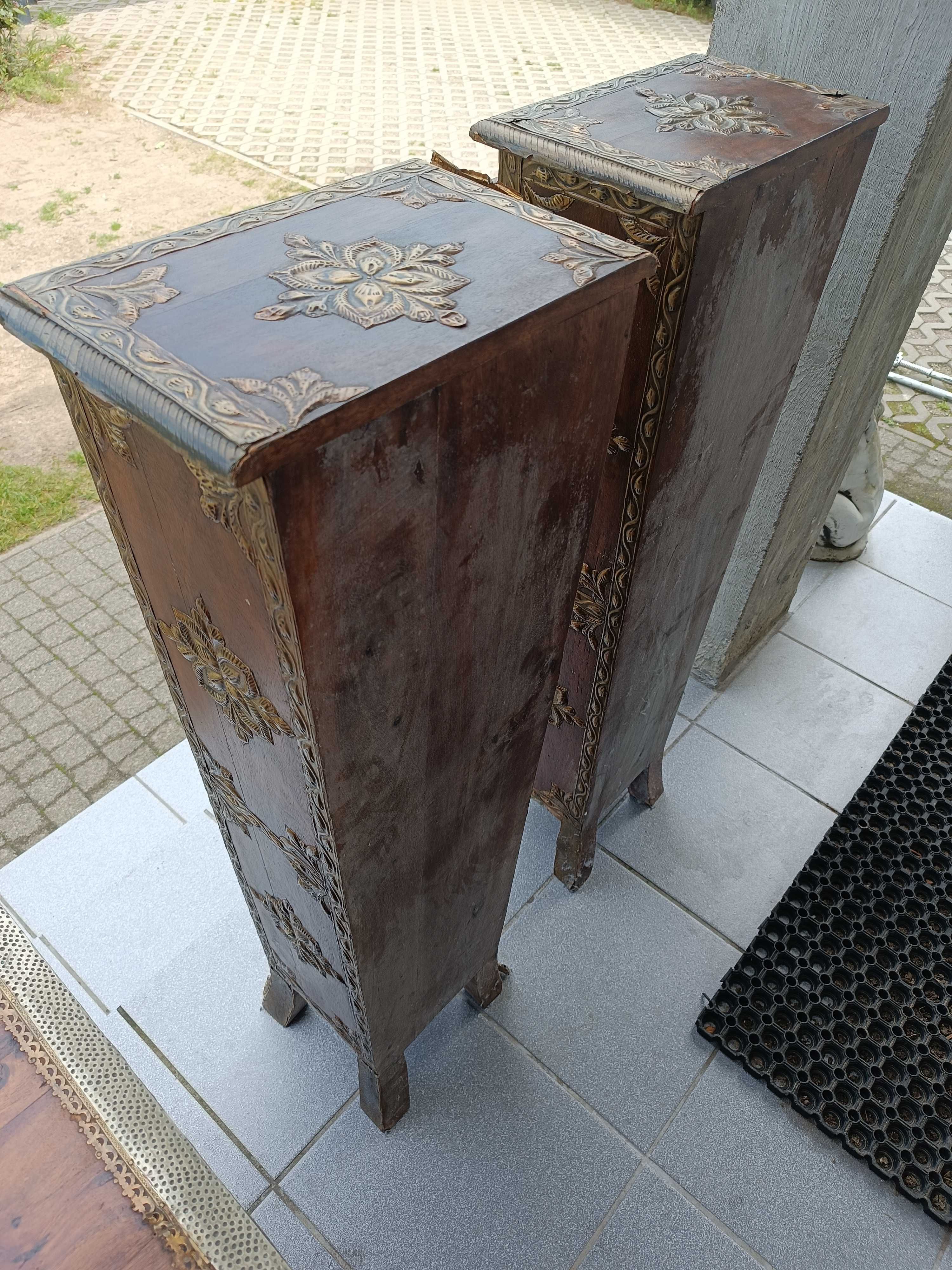 indyjska komoda sekretarzyk szuflady drewniana sheesham szafka vintage