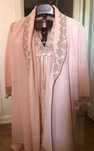 Requintado conjunto robe e camisa dormir cetim rosa de alta qualidade